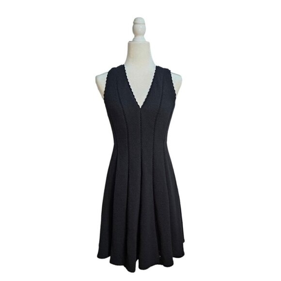 Rebecca Taylor sleeveless black mini textured knit dress size 8 - Picture 1 of 9